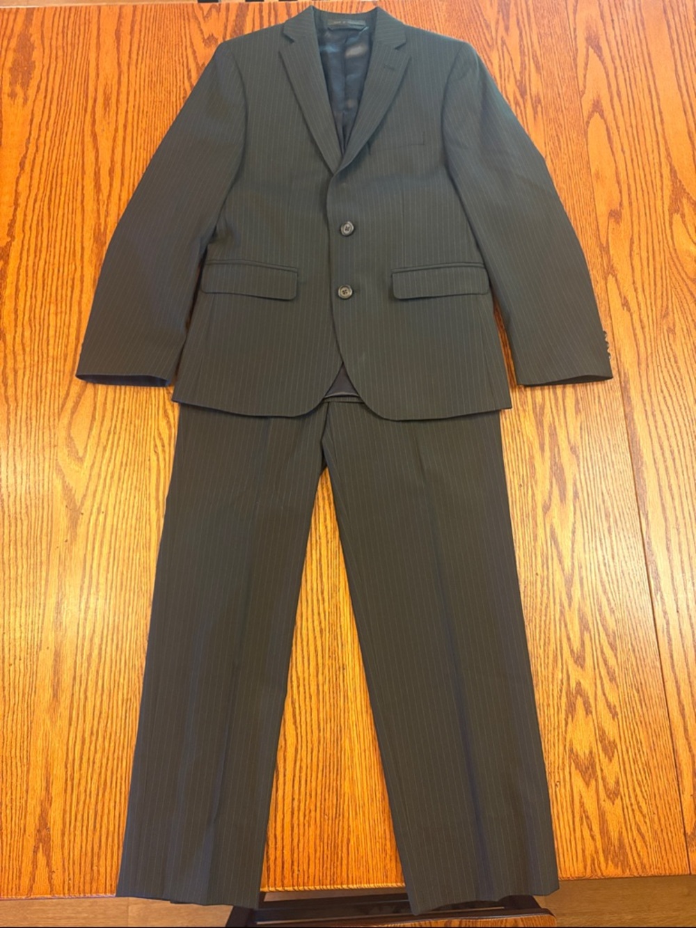 Boys Lauren Ralph Lauren Black Pinstripe Suit Sz 12 for Wedding/First Communion